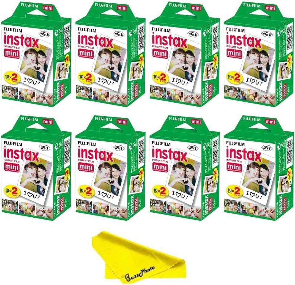 Fujifilm Instax Mini Instant Camera Film + Boomph’s Ultimate Performance Cloth – Capture Memories Anytime, Anywhere