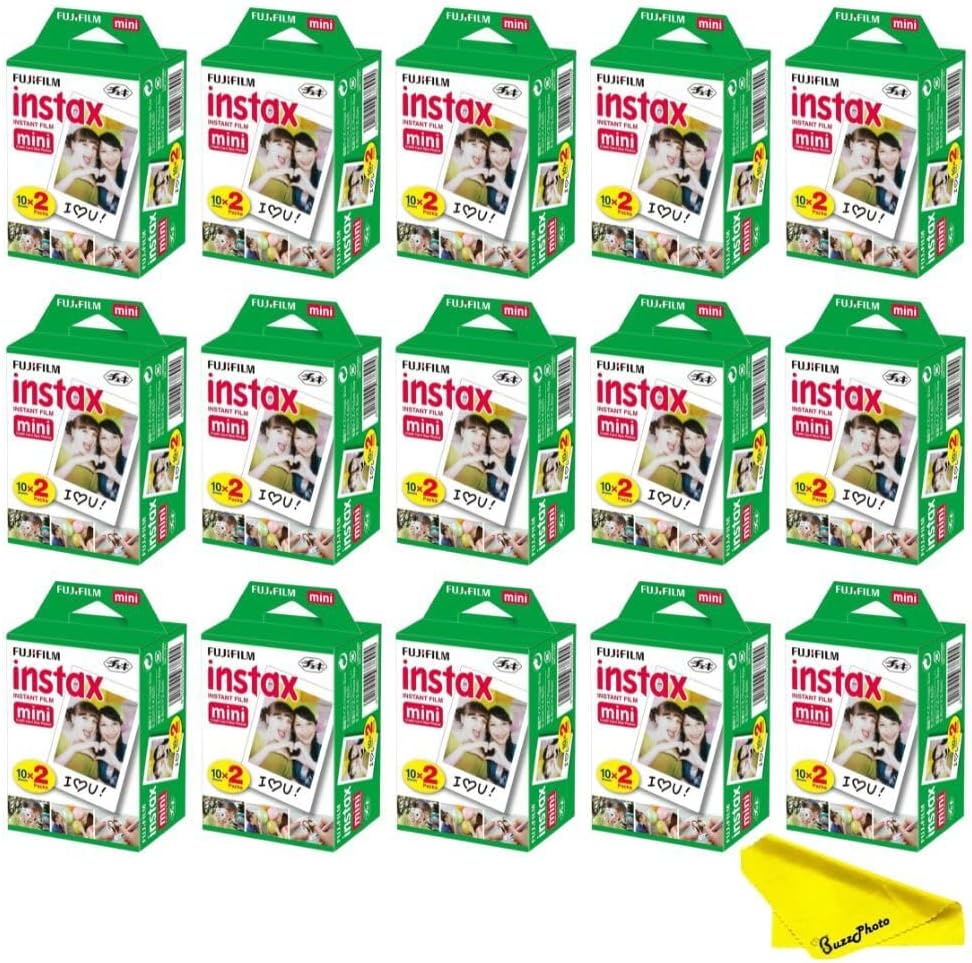 Fujifilm Instax Mini Instant Camera Film + Boomph’s Ultimate Performance Cloth – Capture Memories Anytime, Anywhere