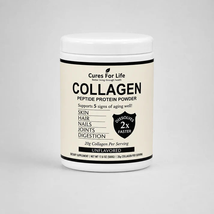 Cures For Life™ Collagen Peptide Protein Powder – Unflavored – 500g