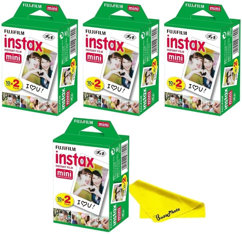 Fujifilm Instax Mini Instant Camera Film + Boomph’s Ultimate Performance Cloth – Capture Memories Anytime, Anywhere