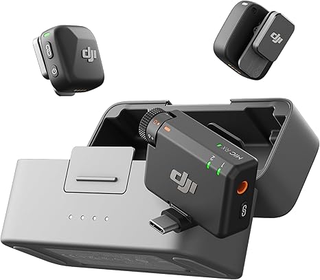 DJI Mic Mini (2 TX + 1 RX), Detail-Rich Audio, Wireless Lavalier Microphone for Camera/Android, 2-Person Vlog, Team Production