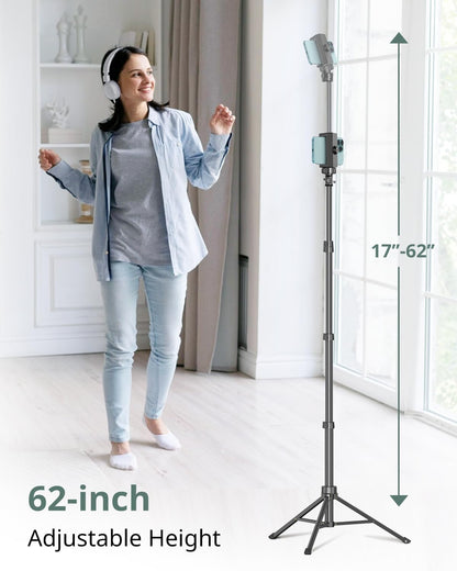 Sensyne 62" Phone Tripod Selfie Stick with Remote Extendable Stand