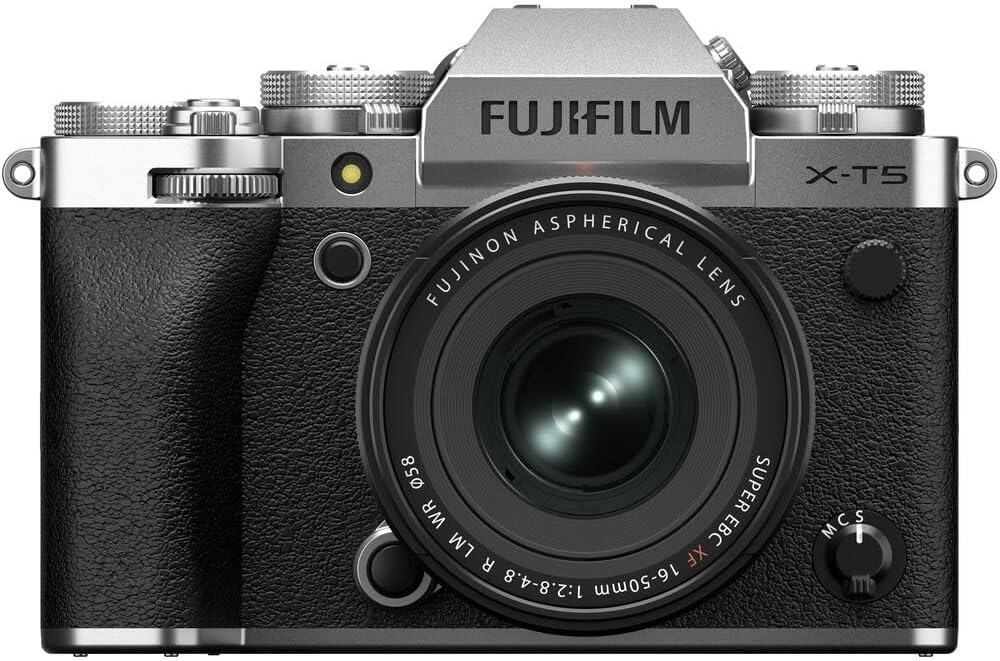 Fujifilm X-T5 Professional Compact Digital Mirrorless Camera with XF 16-50mm f/2.8-4.8 Lens Kit Bundle with 64GB UHS-II SDXC Memory Card + Vlogging Tripod + Travel Bag + More (Silver)