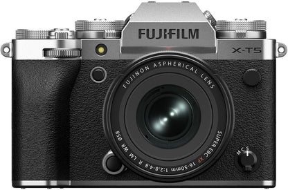 Fujifilm X-T5 Professional Compact Digital Mirrorless Camera with XF 16-50mm f/2.8-4.8 Lens Kit Bundle with 64GB UHS-II SDXC Memory Card + Vlogging Tripod + Travel Bag + More (Silver)