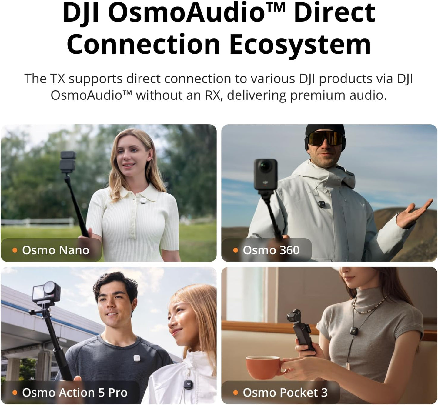 DJI Mic Mini (2 TX + 1 RX), Detail-Rich Audio, Wireless Lavalier Microphone for Camera/Android, 2-Person Vlog, Team Production