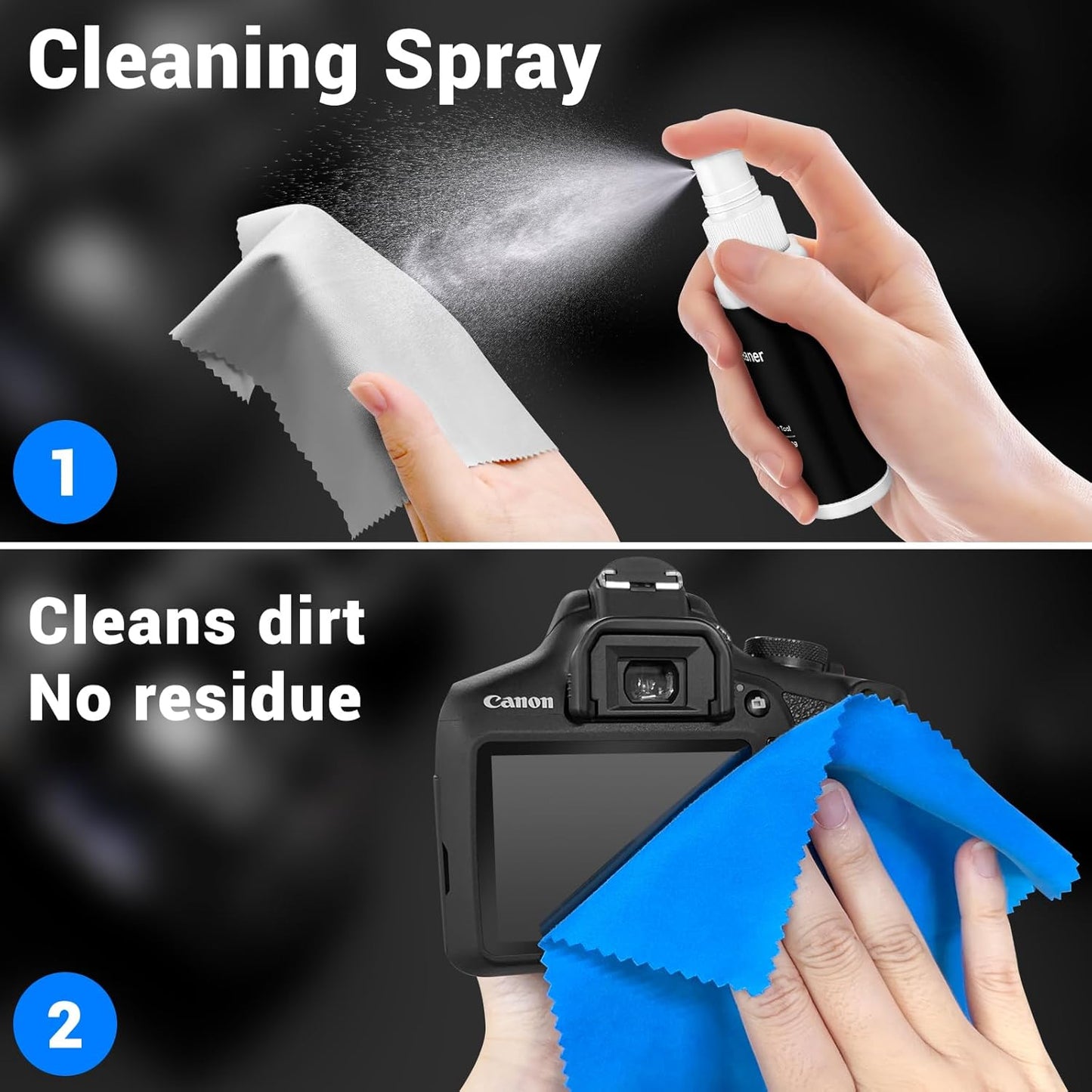 Camera Lens Cleaning Kit, 10-in-1 Camera Cleaning Kit, Camera Lens Cleaner and Camera Accessories, Includes Lens Cleaning Kit/Lens Cleaner/Lens Cleaning Pen/Soft Brush