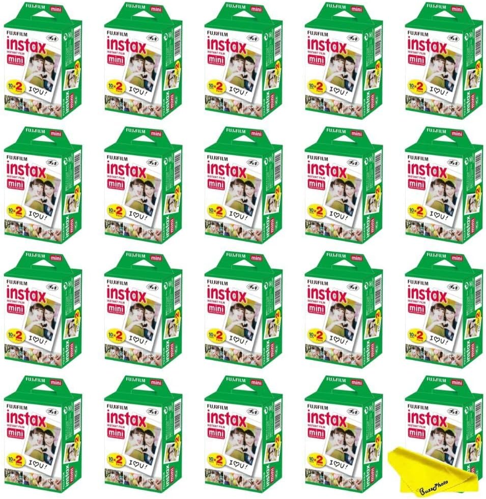 Fujifilm Instax Mini Instant Camera Film + Boomph’s Ultimate Performance Cloth – Capture Memories Anytime, Anywhere