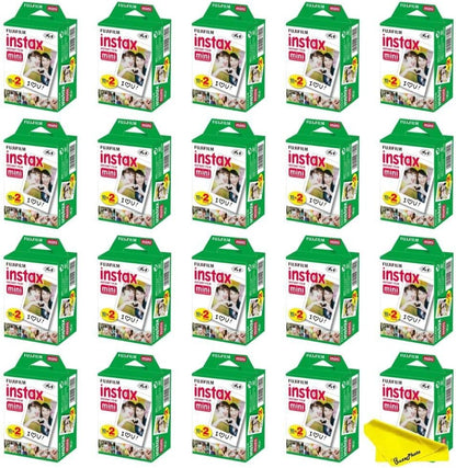 Fujifilm Instax Mini Instant Camera Film + Boomph’s Ultimate Performance Cloth – Capture Memories Anytime, Anywhere