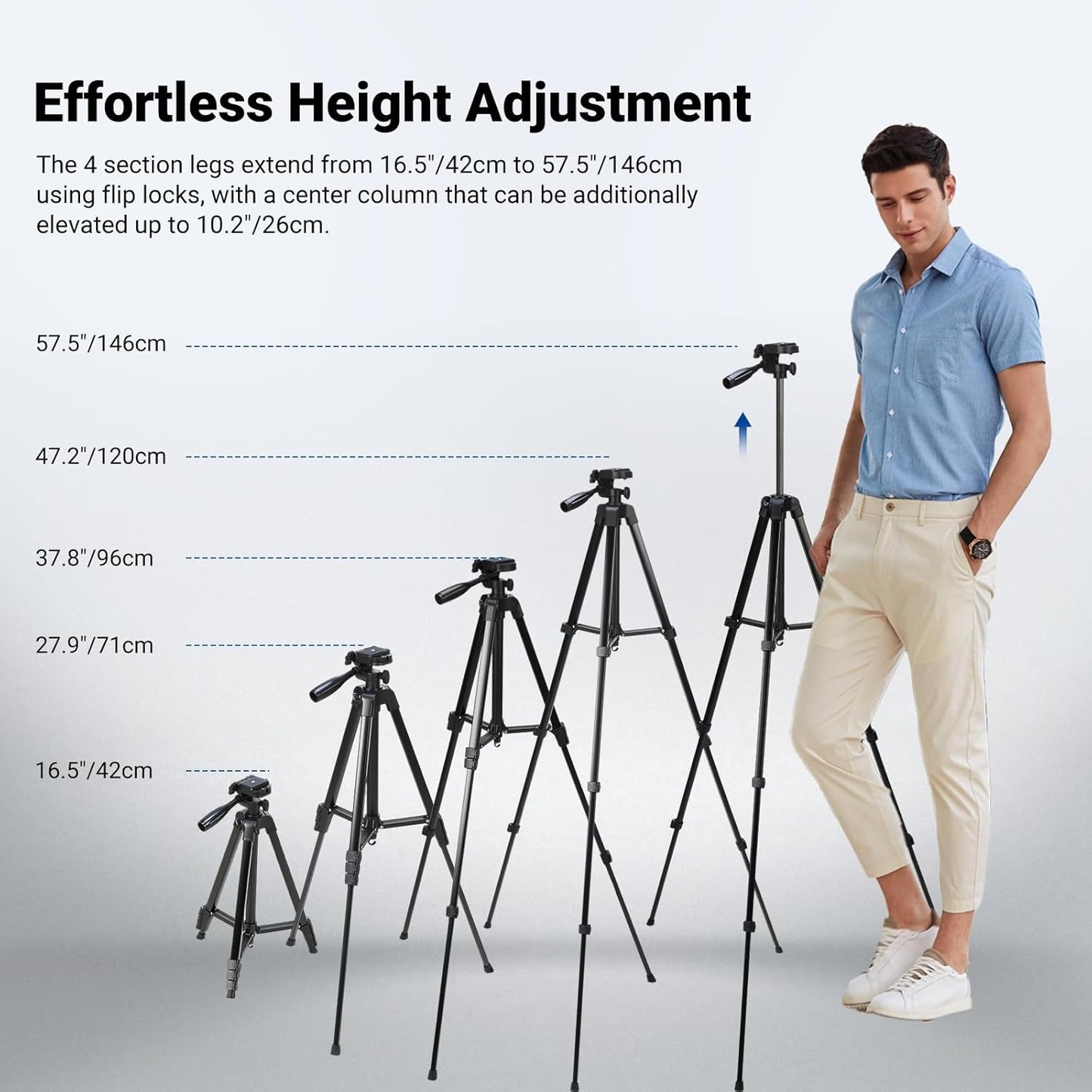 NEEWER Camera Tripod TP53 Lightweight Stand with Phone Holder