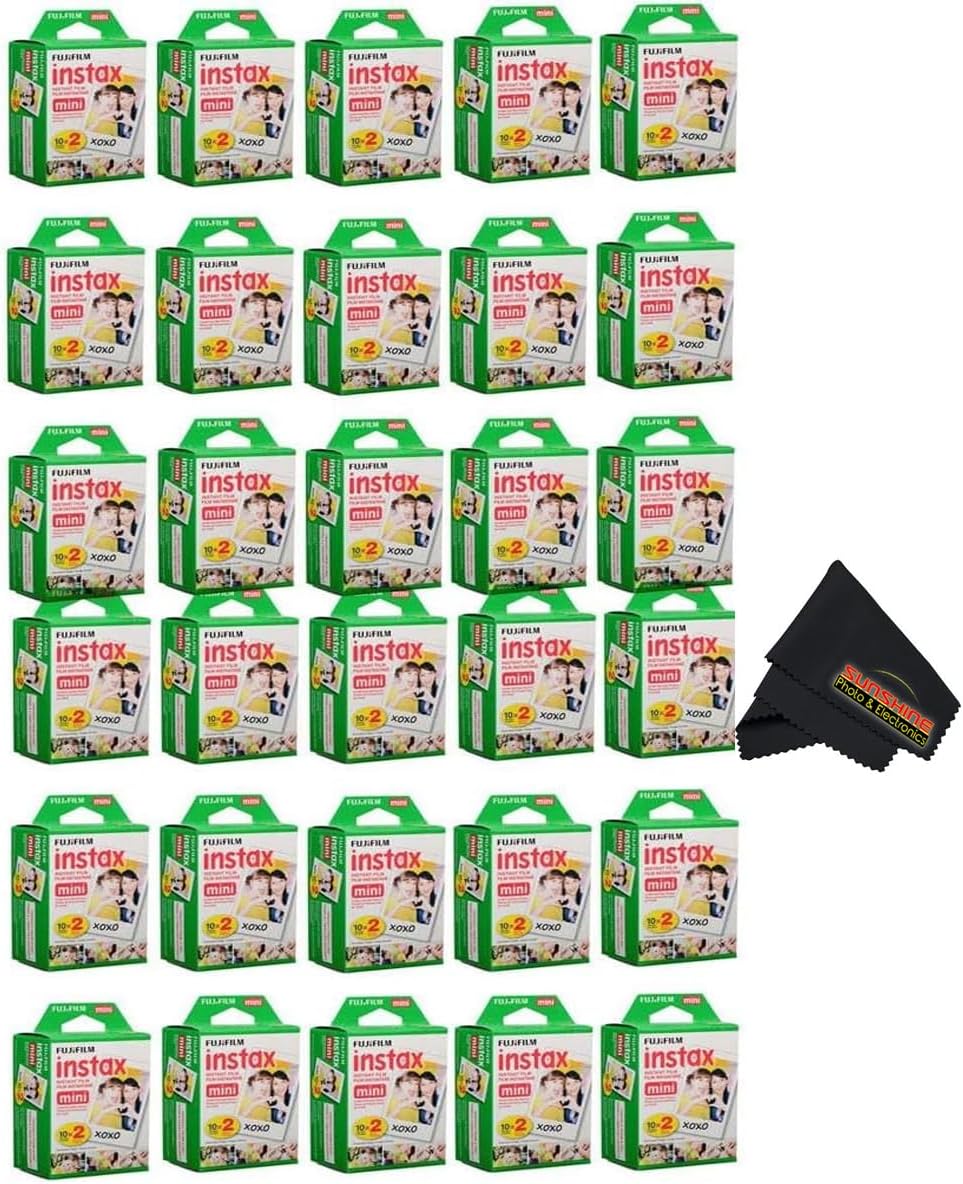 Fujifilm Instax Mini Instant Camera Film + Boomph’s Ultimate Performance Cloth – Capture Memories Anytime, Anywhere