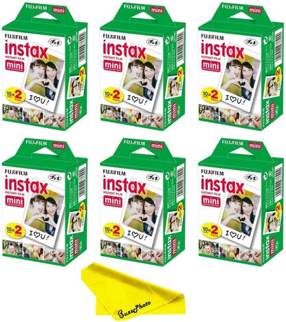 Fujifilm Instax Mini Instant Camera Film + Boomph’s Ultimate Performance Cloth – Capture Memories Anytime, Anywhere