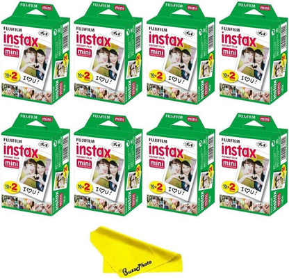 Fujifilm Instax Mini Instant Camera Film + Boomph’s Ultimate Performance Cloth – Capture Memories Anytime, Anywhere