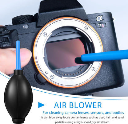 Professional Camera Cleaning Kit for DSLR & Mirrorless Cameras – Complete Lens & Sensor Cleaning Set with Lens Pen, Air Blower, Brush & Cleaning Solution