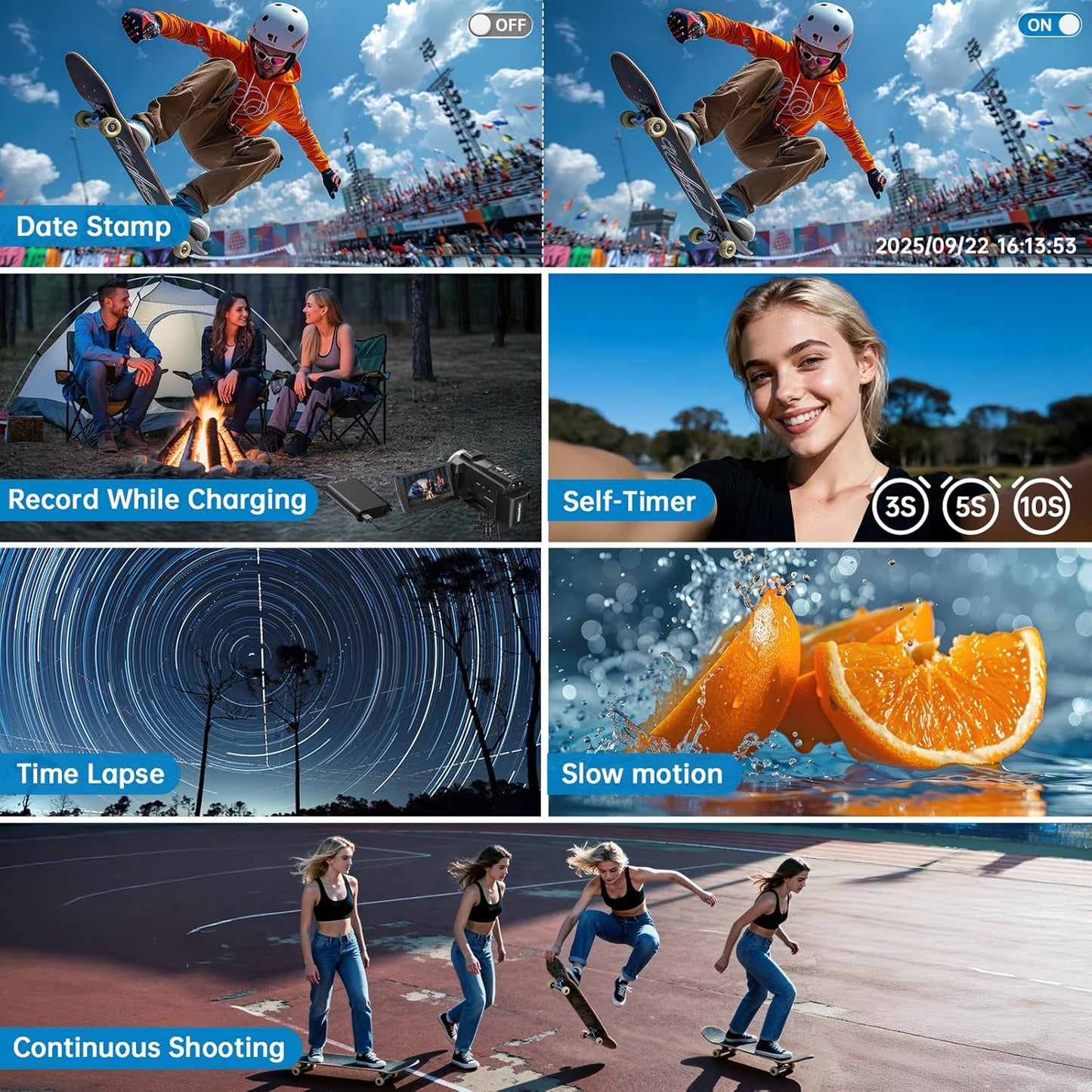 8K Vlogging Camera Camcorder WiFi 18X Zoom Night Vision