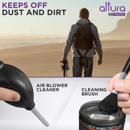 Altura Photo Camera Cleaning Kit - Camera Photography Accessories (Air Blower, Brush, Pen, Lens Cleaner Spray, Microfiber Cleaning Cloths, Tissue Wipes) for Canon Nikon ZR Sigma Tamron Sony Pentax