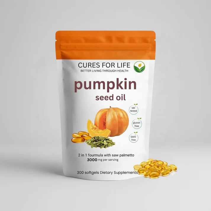 Cures For Life Pumpkin Seed Oil + Saw Palmetto — 3000mg | 300 Softgels