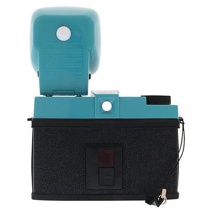 Lomography Diana F+ HP700 120 format medium format camera Includes removable 75mm lens Two shutter speeds Zone focusing system 12 and 16-shot modes Multiple and partial exposures Endless panorama mode Comes with pinhole function Color: Teal and Black